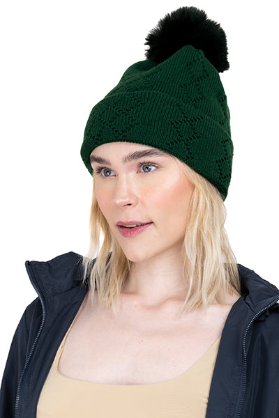 Gorro tejido rombos VERDE