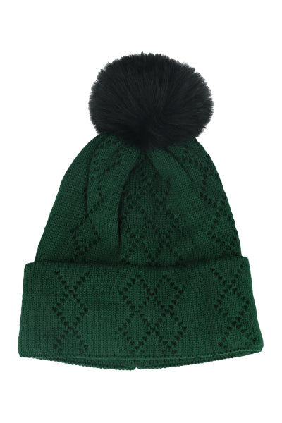 Gorro tejido rombos VERDE