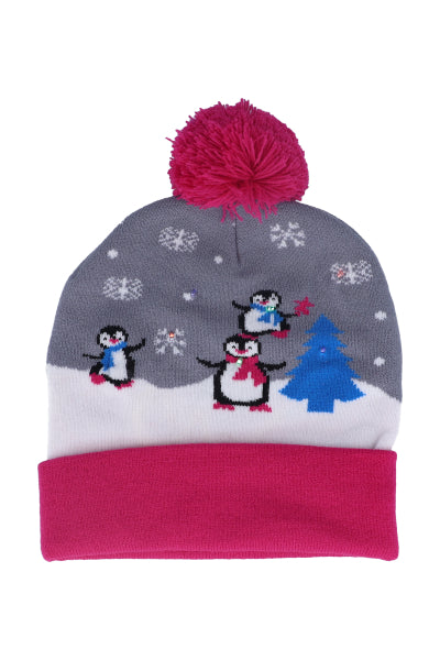 Gorro beanie navideño luces