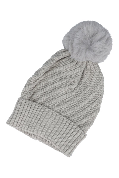 Gorro tejido espiral acanalado BEIGE