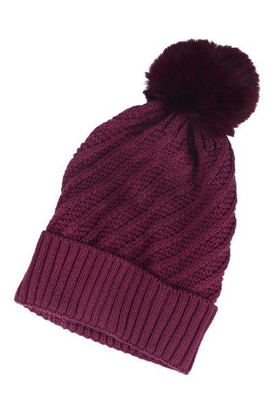 Gorro tejido espiral acanalado VINO