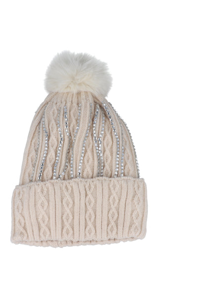 Gorro tejido trenzado BEIGE