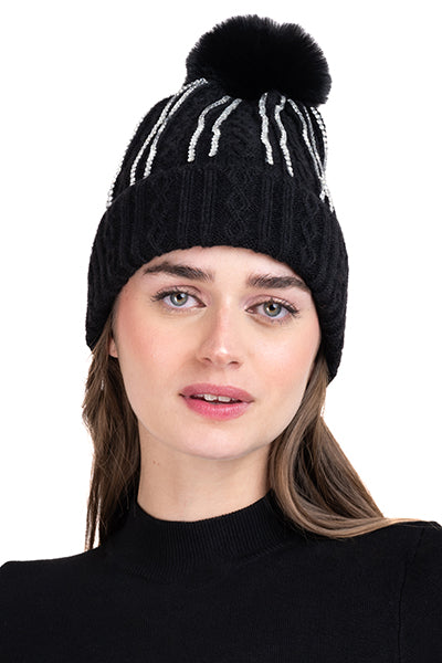 Gorro tejido trenzado NEGRO