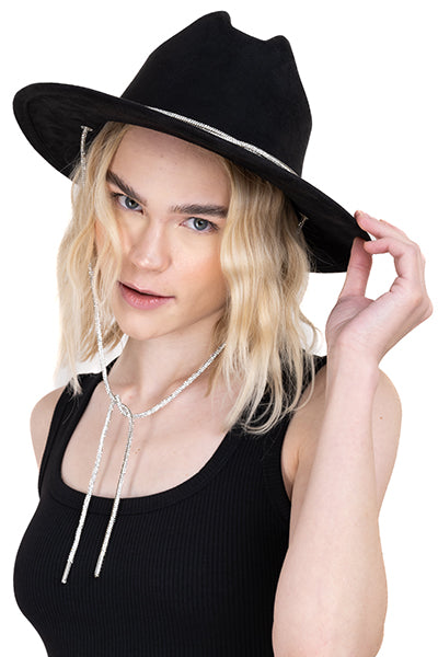 Sombrero fedora ajustable NEGRO