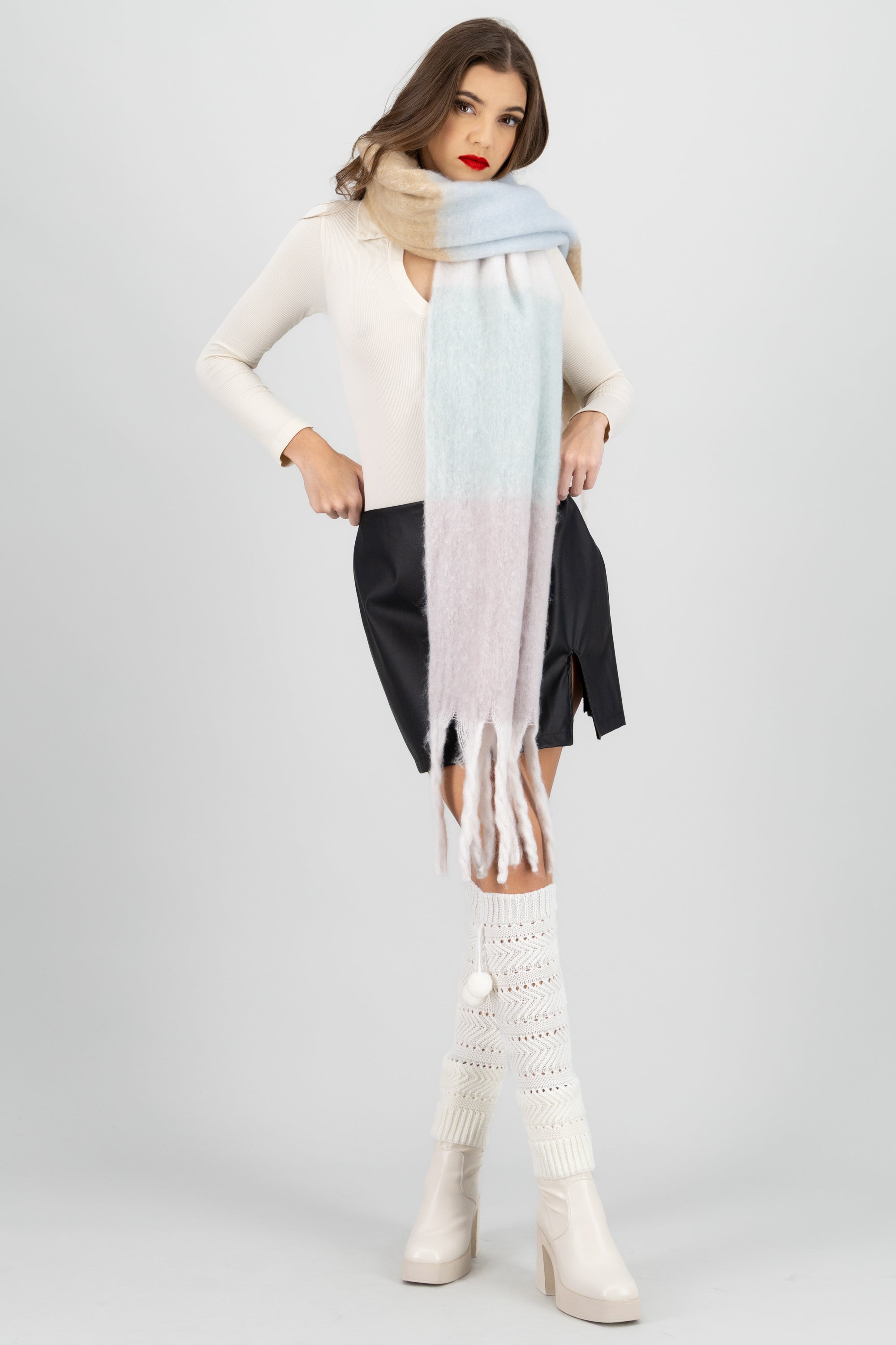 Bufanda tejido multicolor AZUL