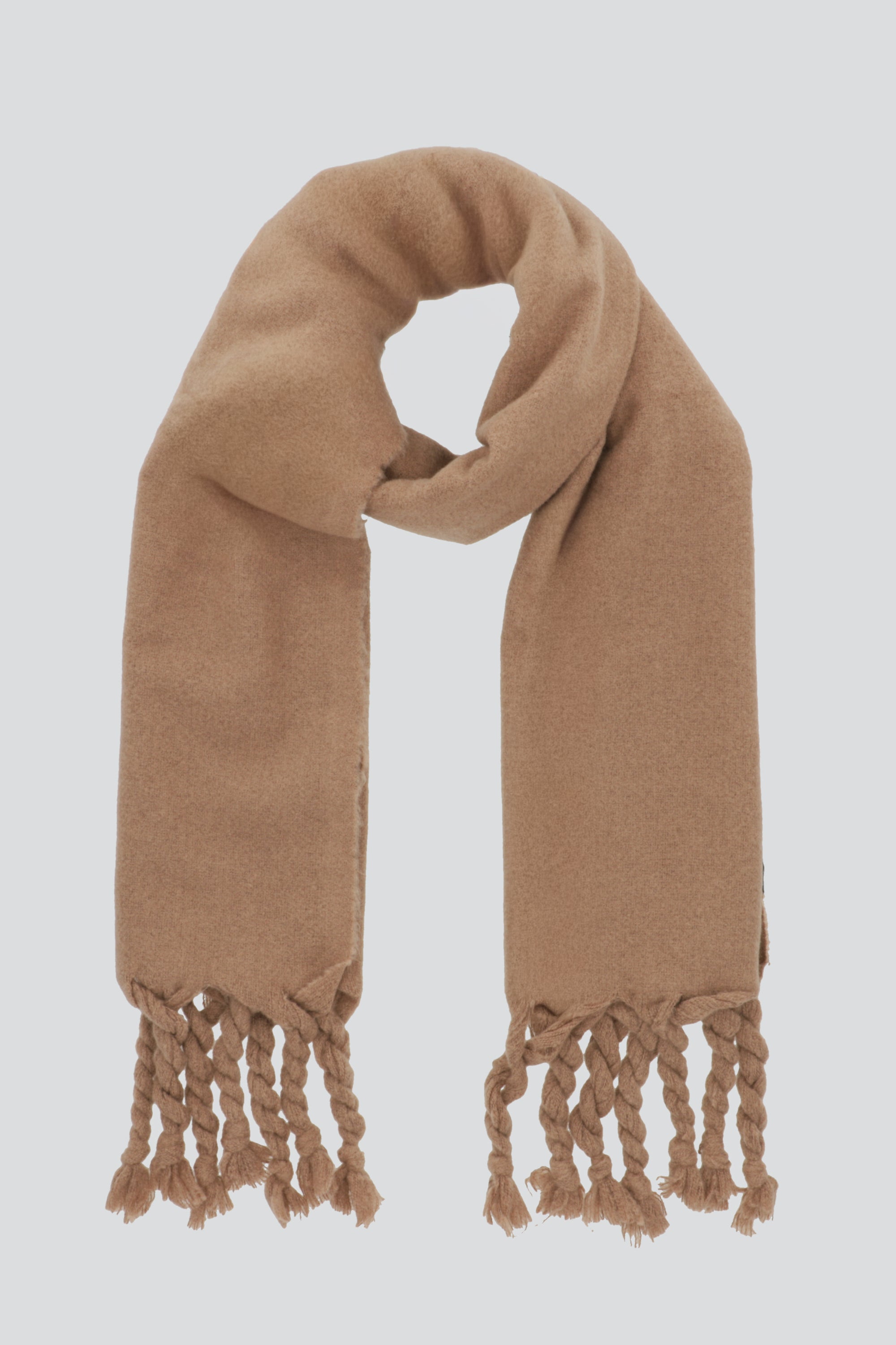 Bufanda monocolor flecos CAFE