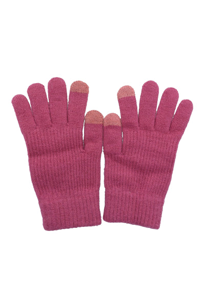 Guantes tejido acanalado ROSA