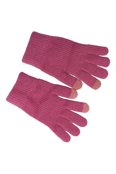 Guantes tejido acanalado ROSA