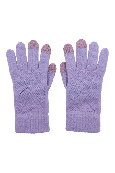 Guantes tejido jaspeado MORADO