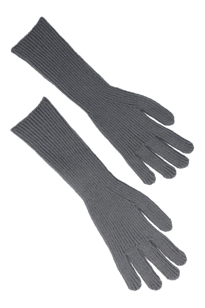 Guantes largos tejido ancho GRIS