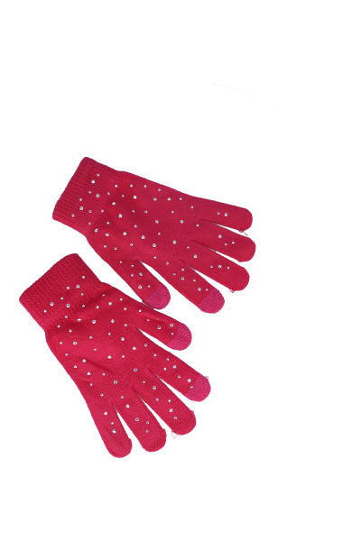 Guantes tejidos brillos ROSA