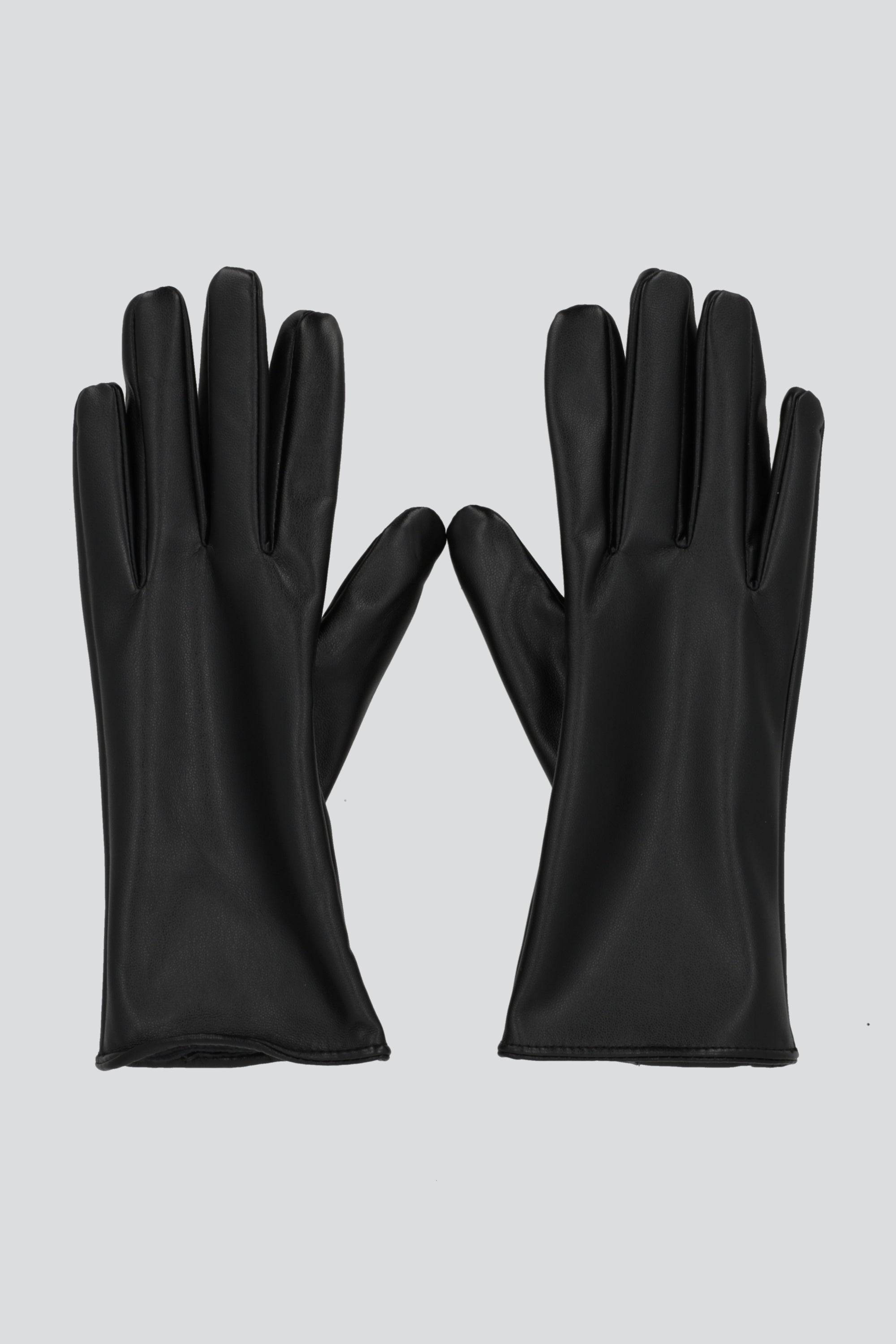 Guantes efecto piel cremallera NEGRO
