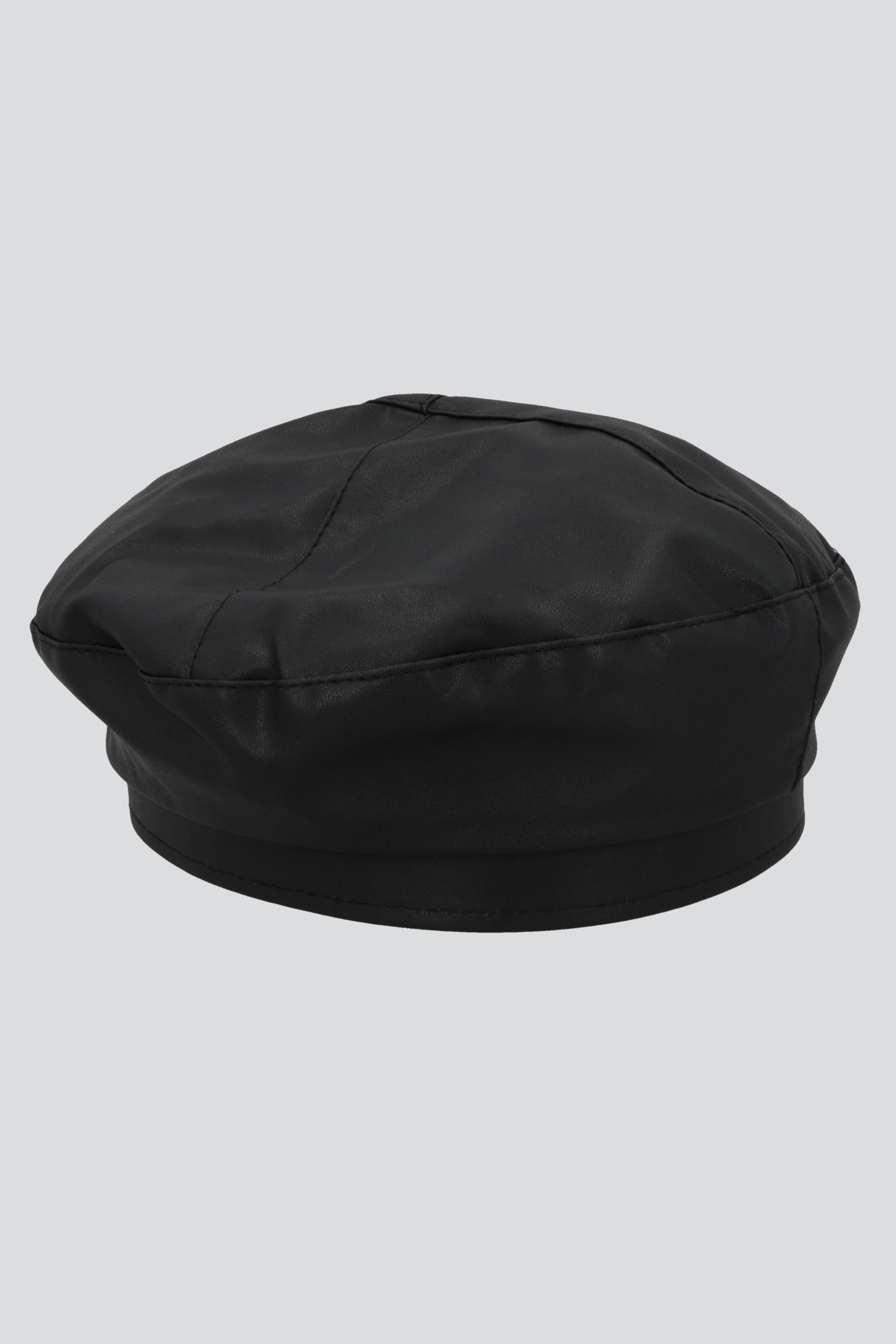 Boina efecto piel hebilla NEGRO