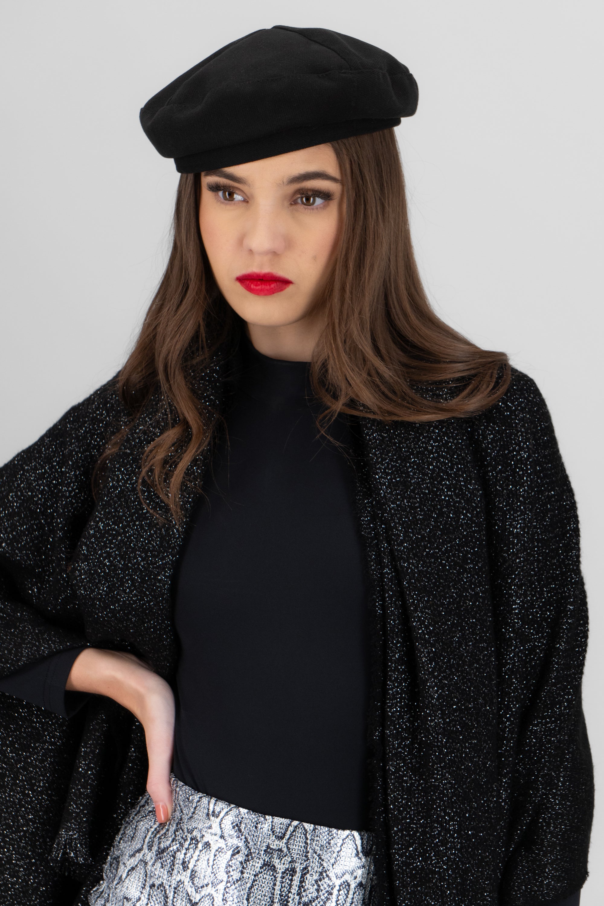 Boina fieltro monocolor NEGRO