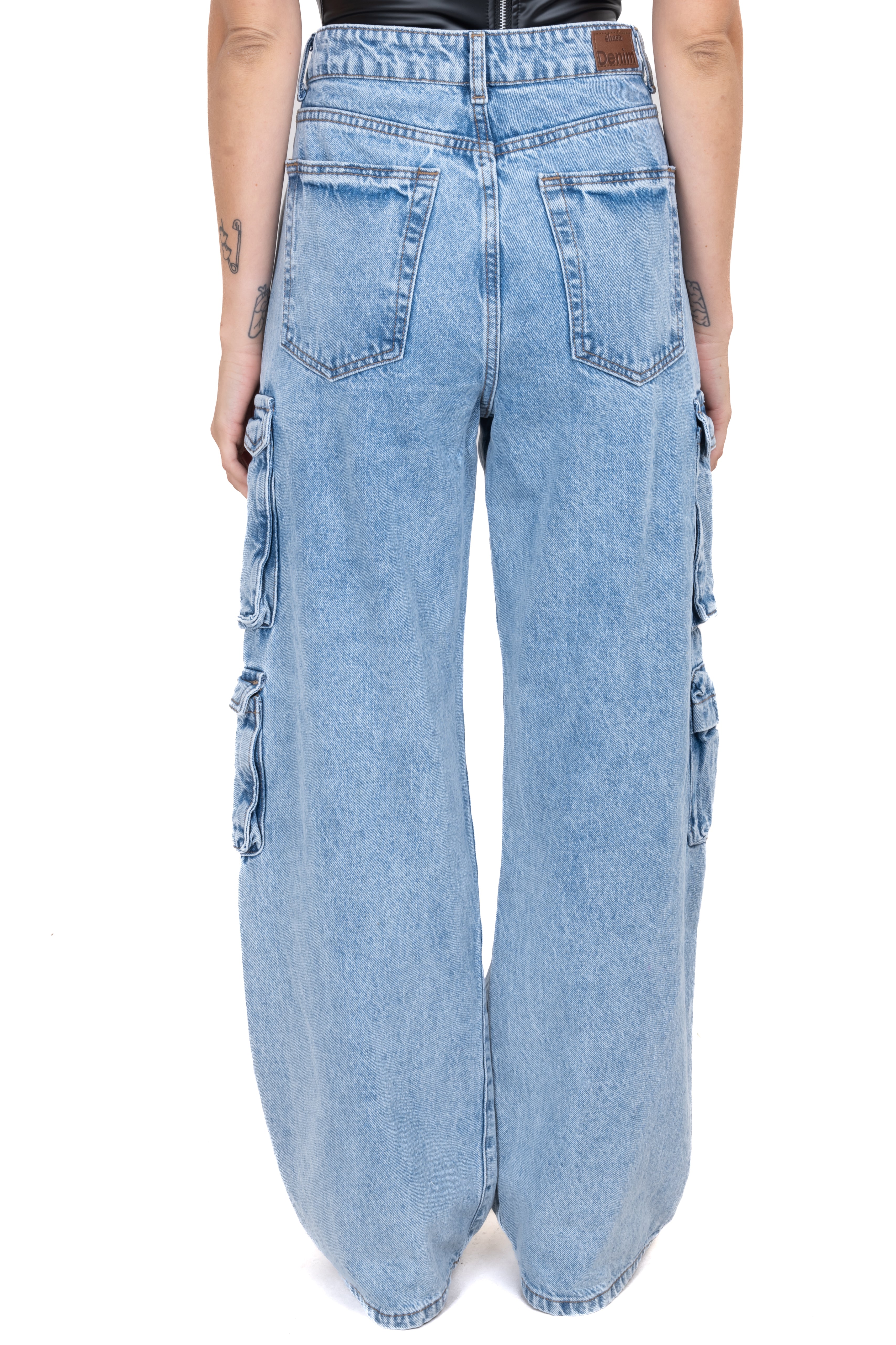 Jeans cargo straight STONE LIGHT