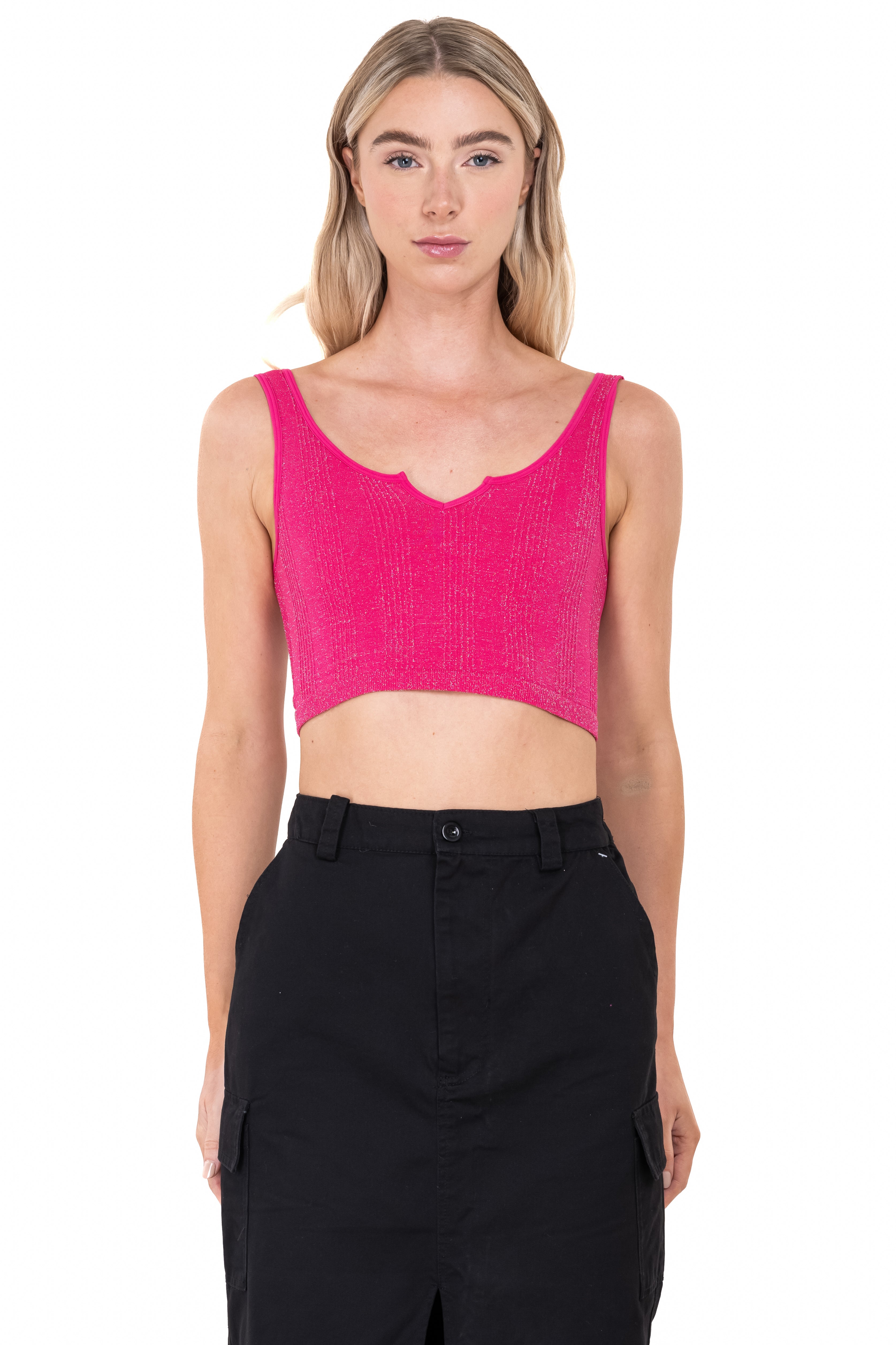 Top con lurex sin costuras ROSA