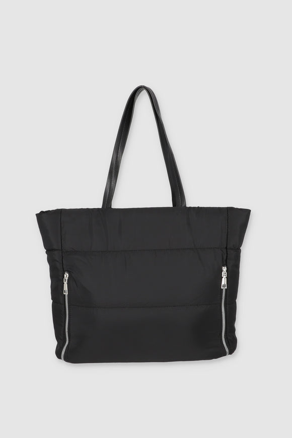 Bolso Tote Capitonado Cremalleras