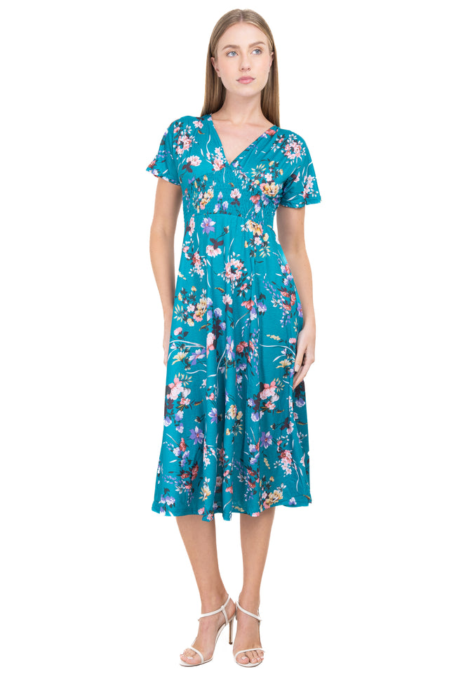 Vestido floral detalle smock