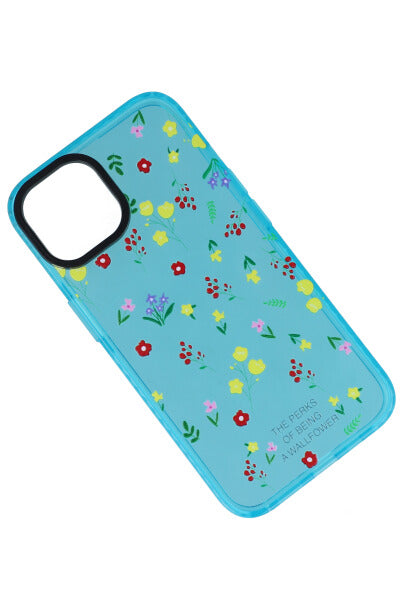 Funda celular i 14 flores mini AZUL