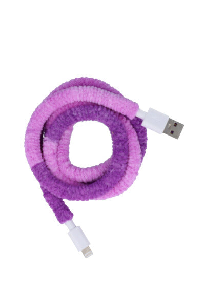 Cable cargador fluffy bicolor