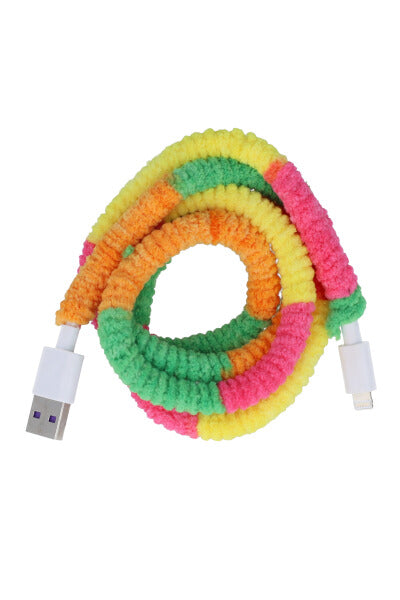 Cable cargador fluffy bicolor MULTICOLOR