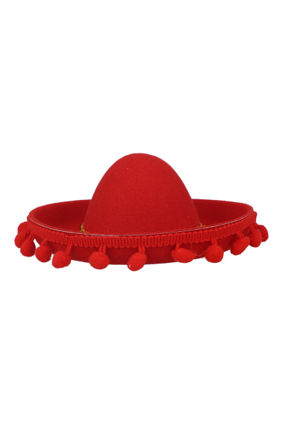 Sombrero para mascota mariachi borlas ROJO