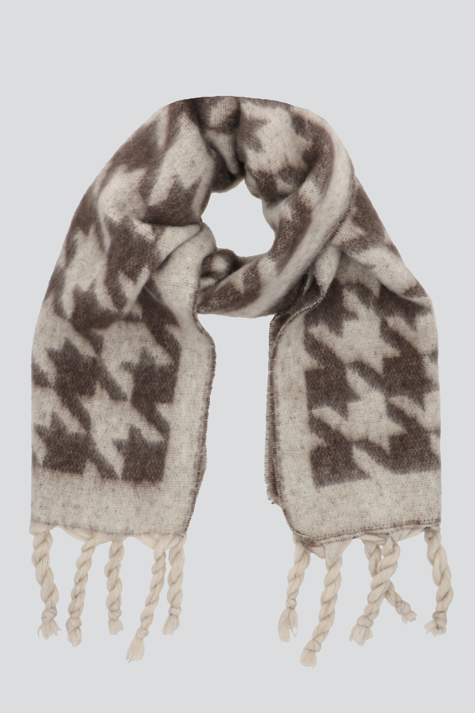 Bufanda tejido suave pata gallo GRIS