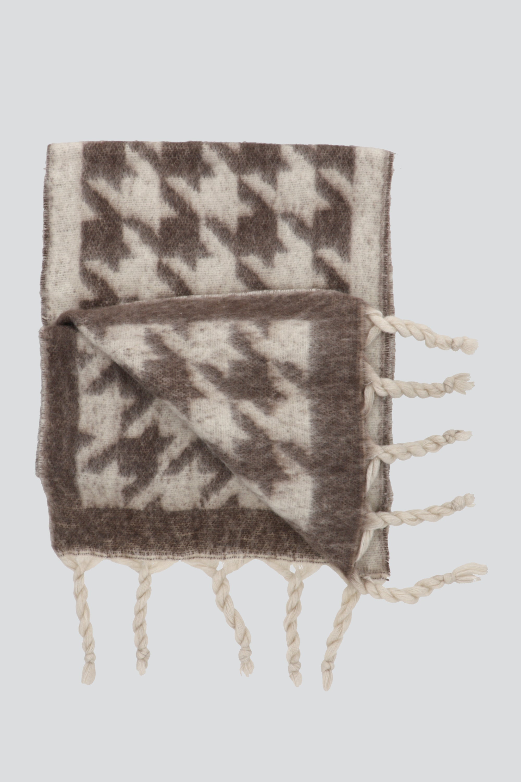 Bufanda tejido suave pata gallo GRIS