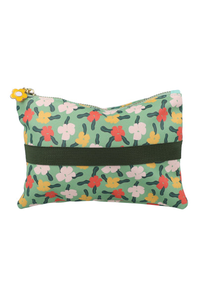 Estuche estampado flores VERDE