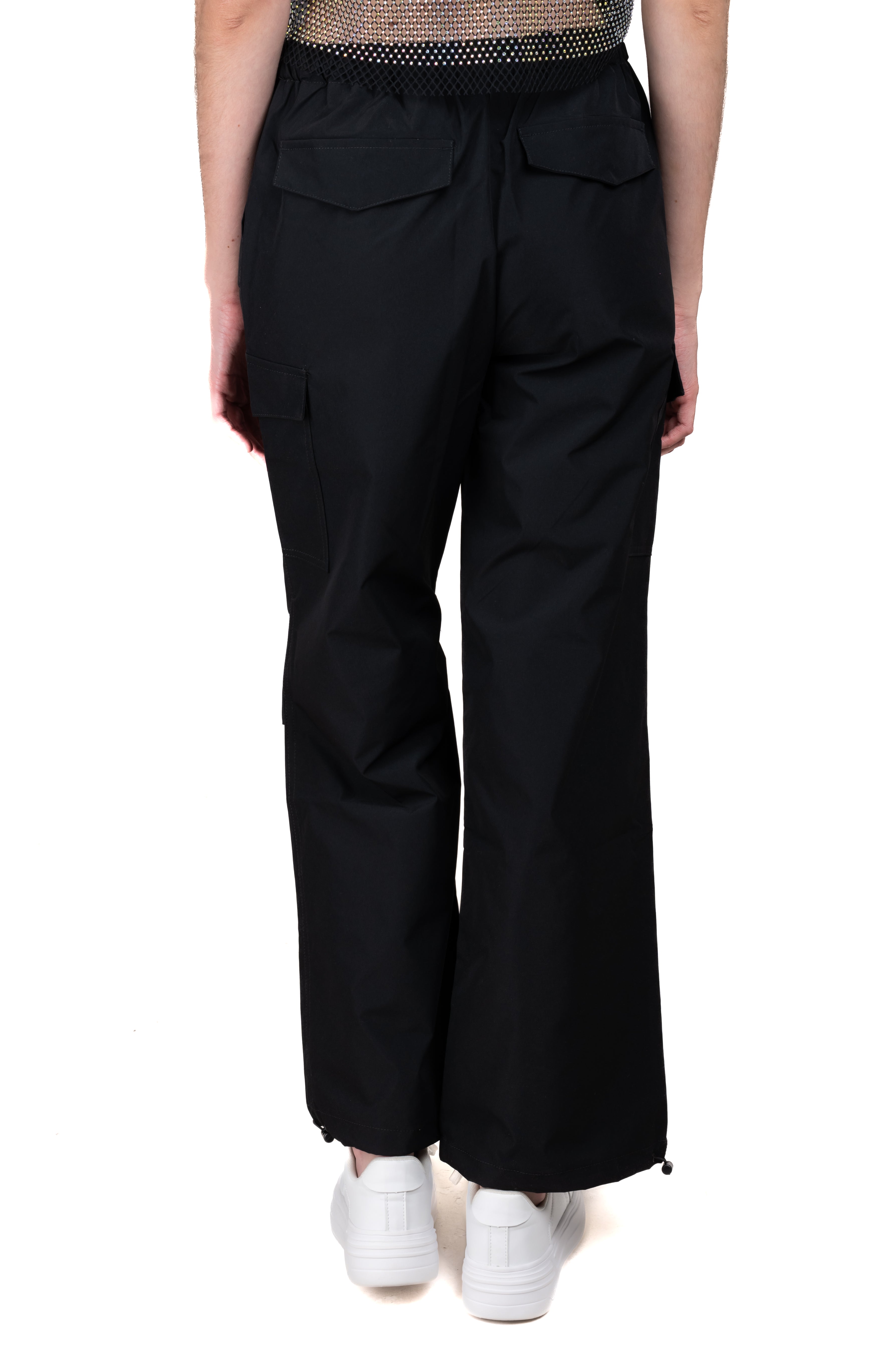 Pantalón parachute cintura elástica NEGRO