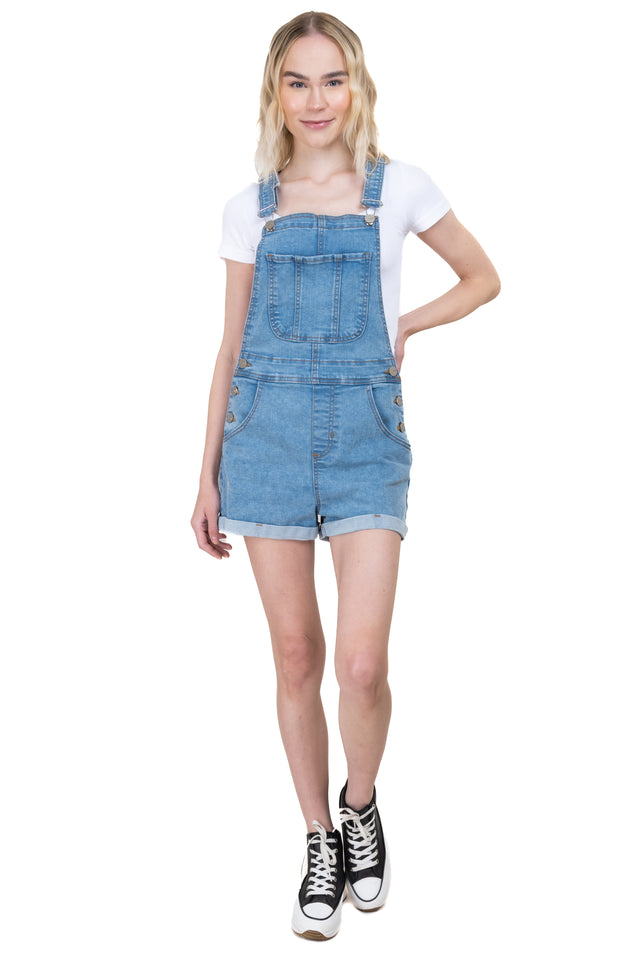 Overol short denim botones