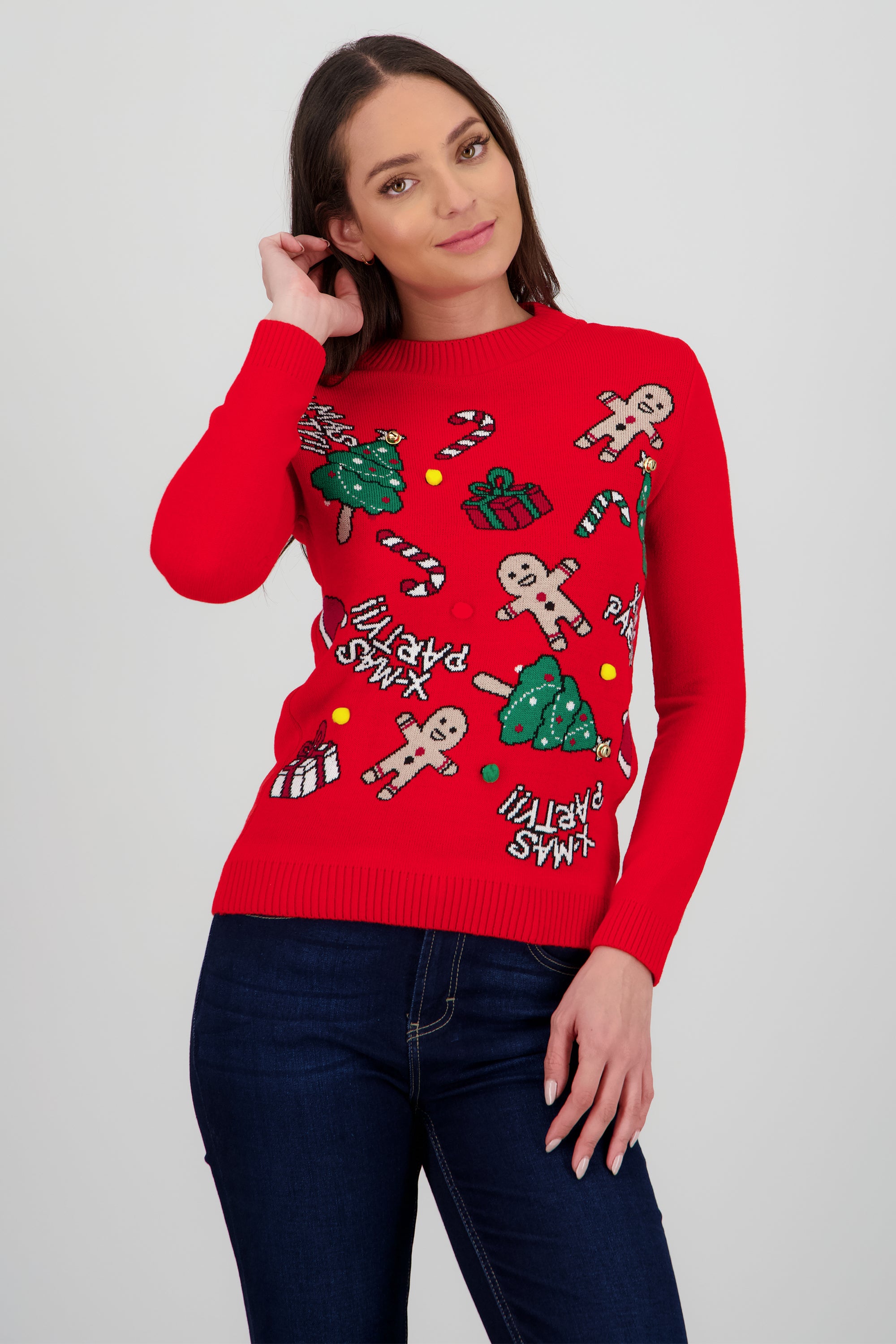 Suéter de navidad x-mas party ROJO COMBO