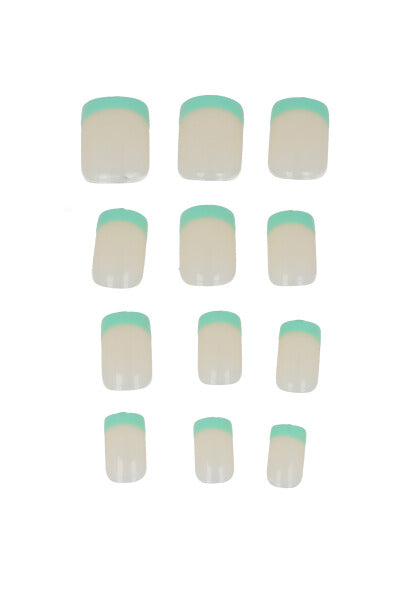 Set 12 uñas cuadradas francesas