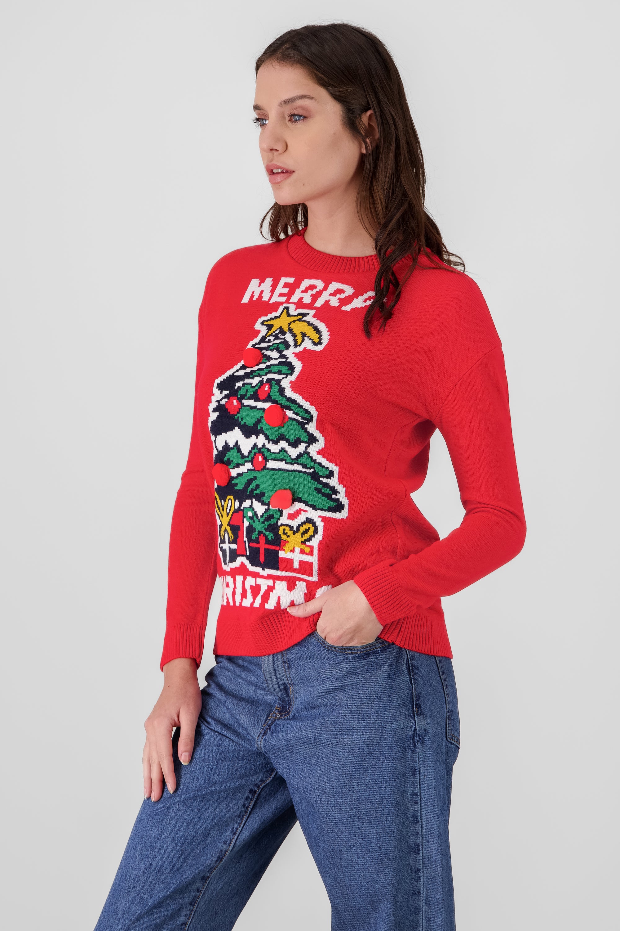 Suéter navidad árbol ROJO COMBO