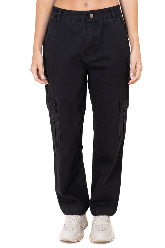Jeans cargo rectos lisos