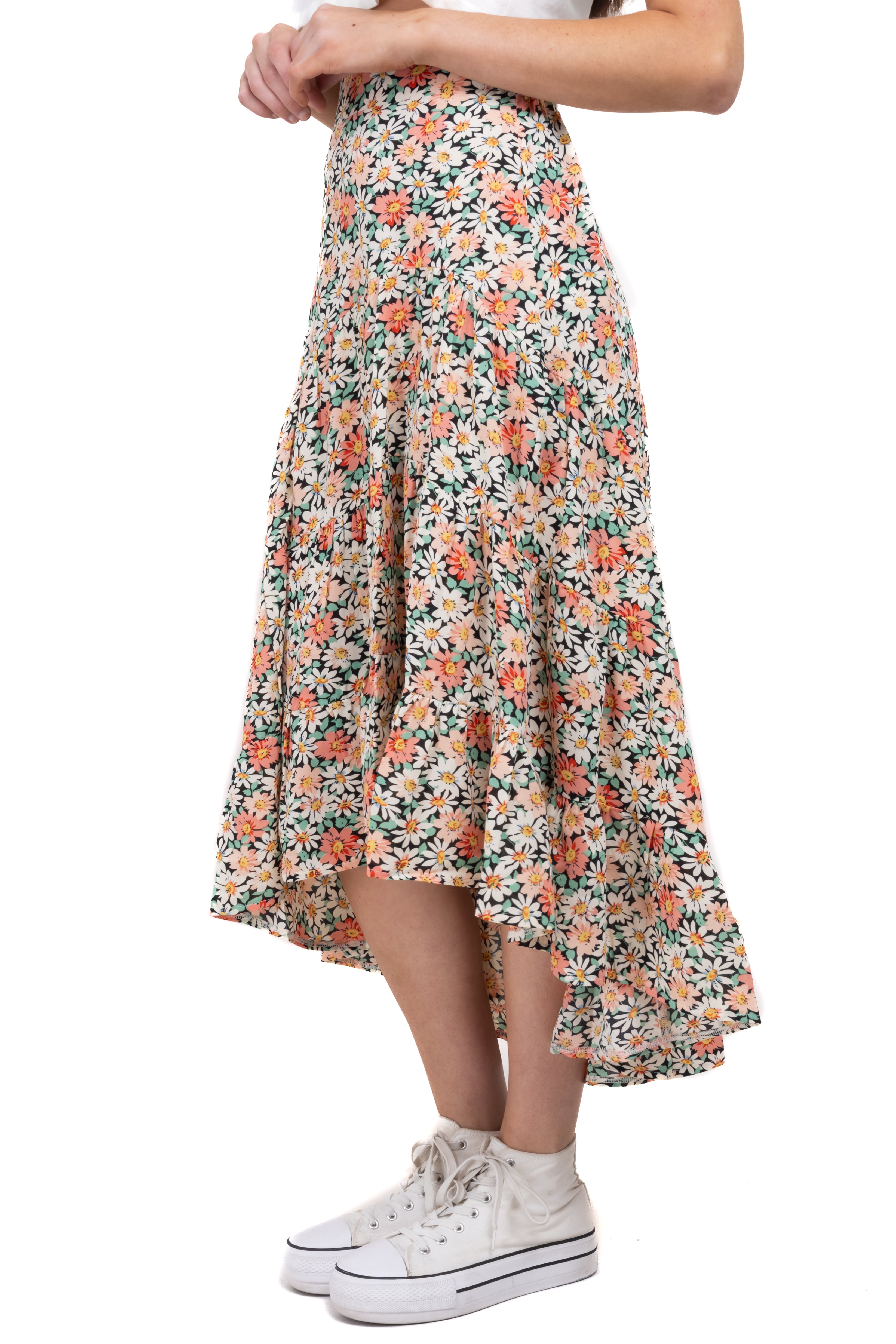 Falda maxi floreada olanes MULTICOLOR