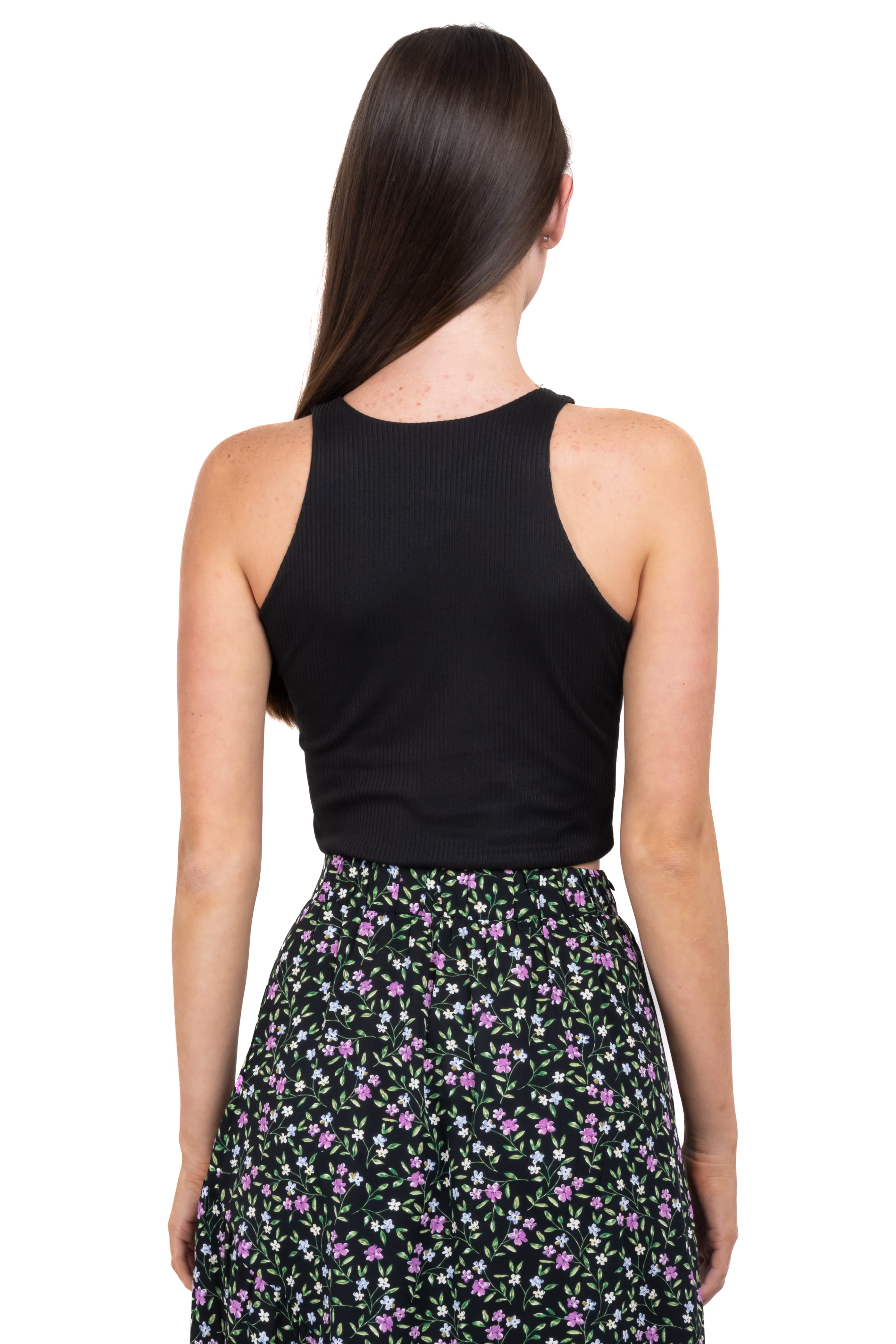 Top acanalado cuello redondo