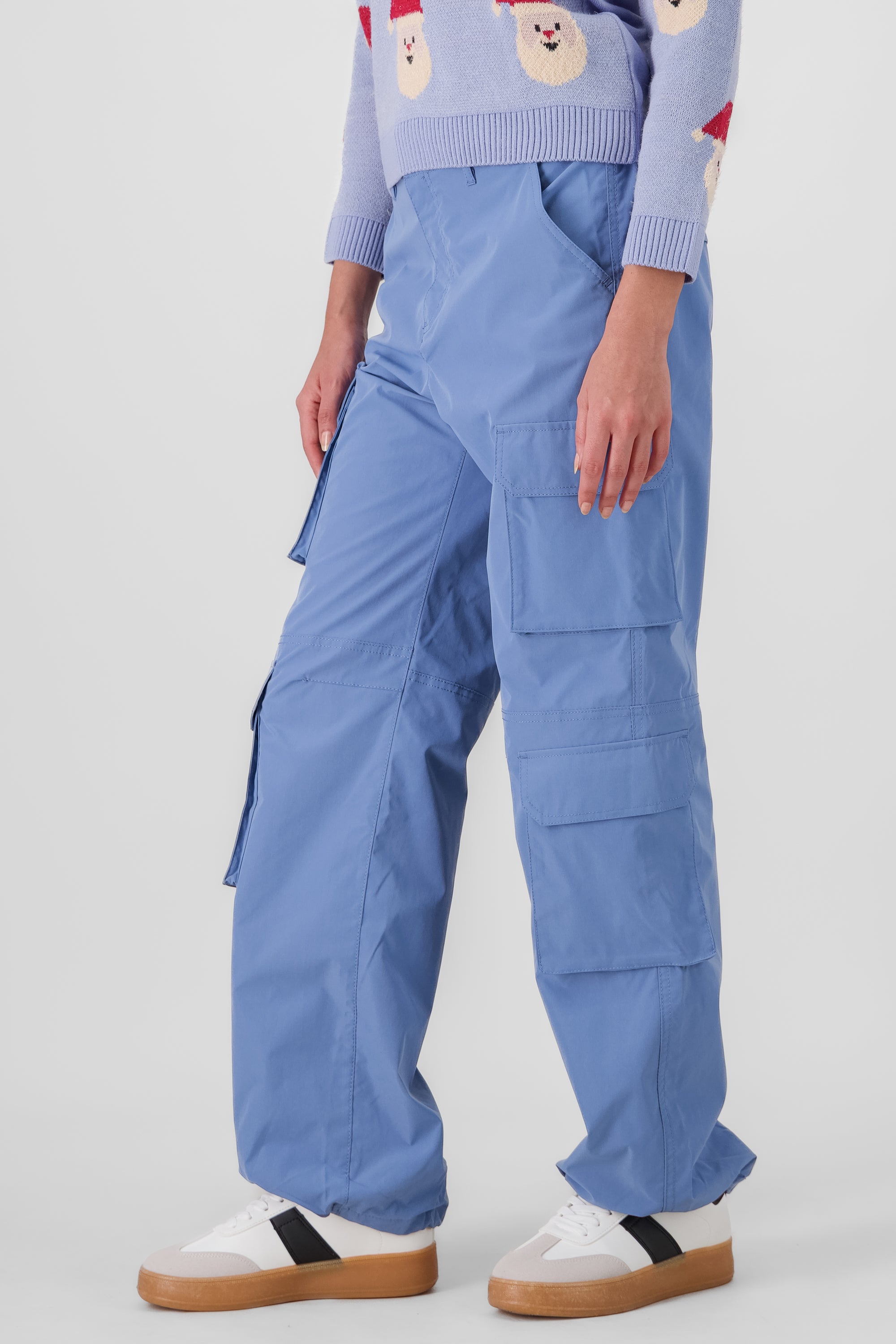 Pantalón parachute cargo multibolsillos AZUL