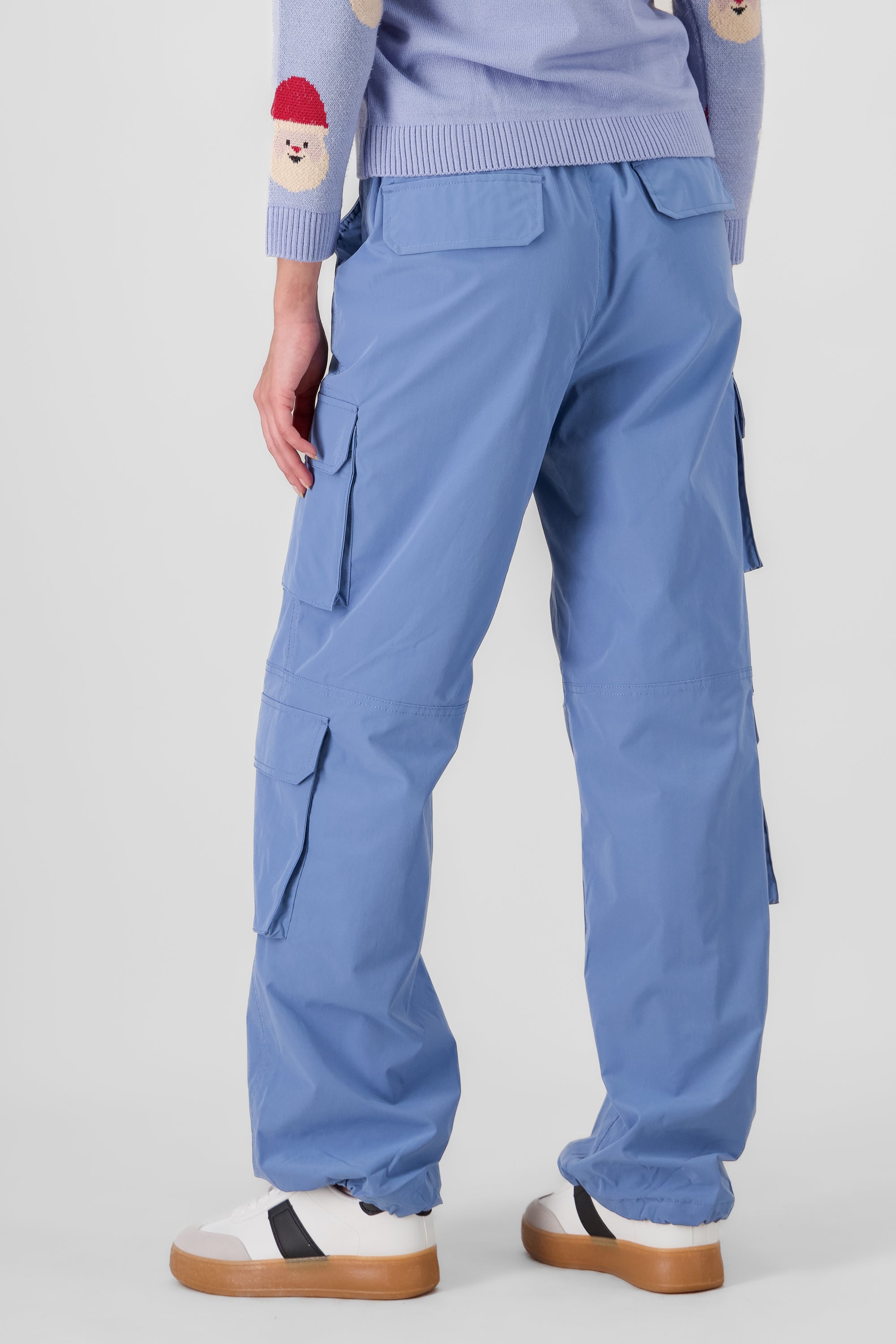 Pantalón parachute cargo multibolsillos AZUL