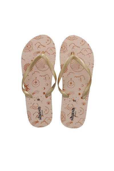 Flip flop lunas nubes ORO