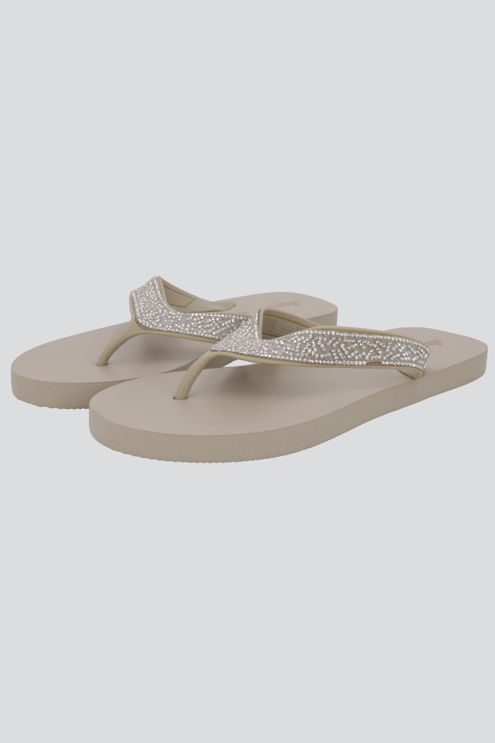 Flip flop cintas brillos NUDE