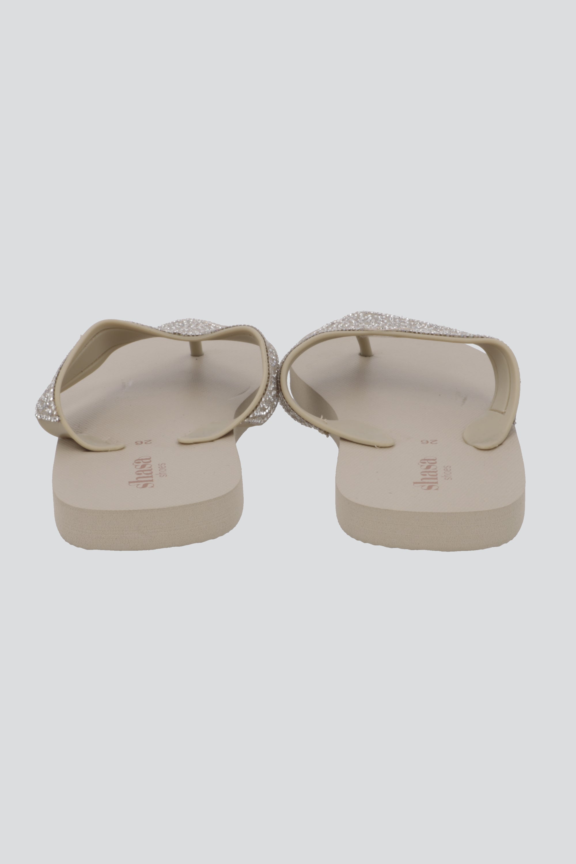 Flip flop cintas brillos NUDE