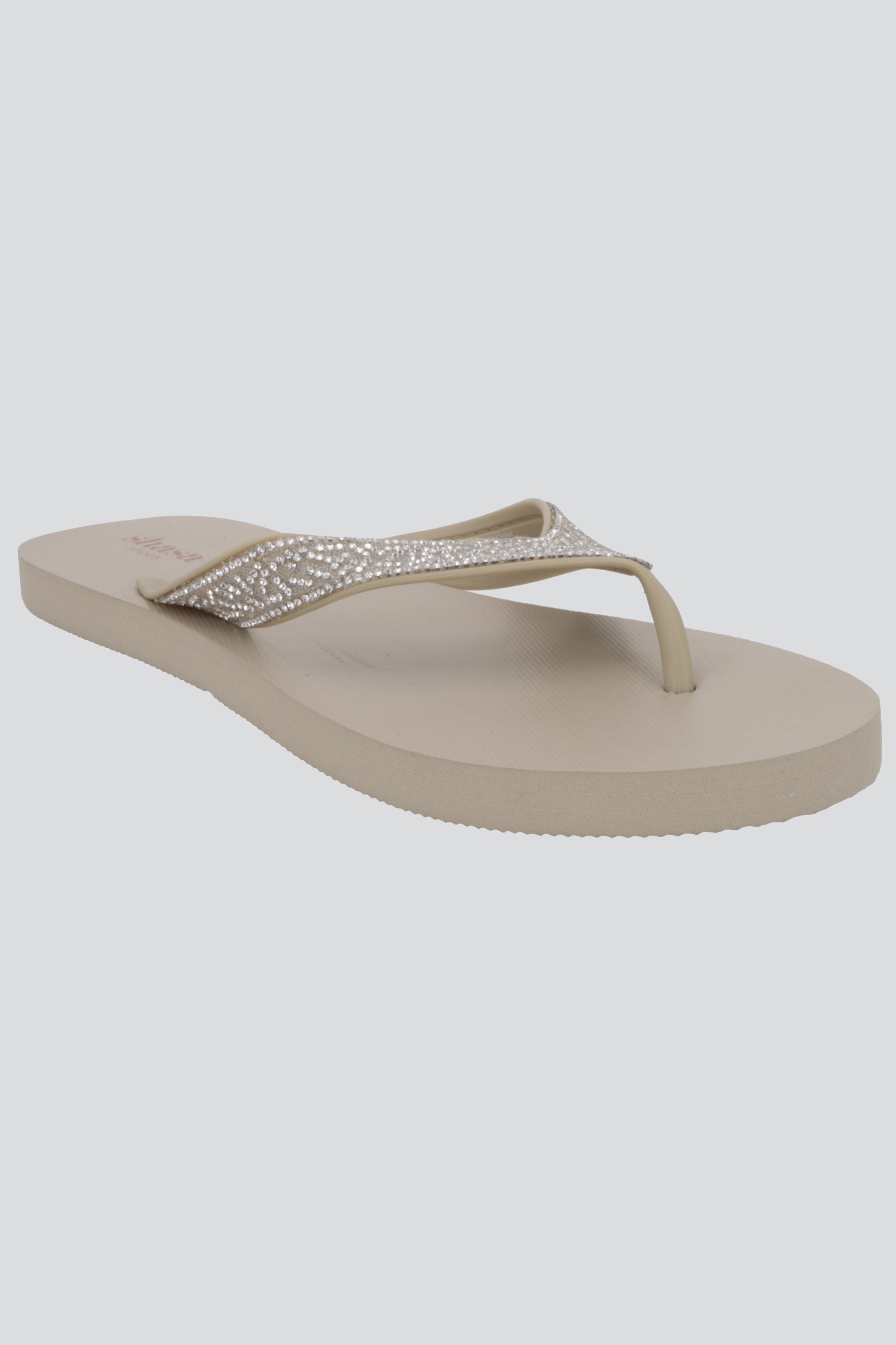 Flip flop cintas brillos NUDE