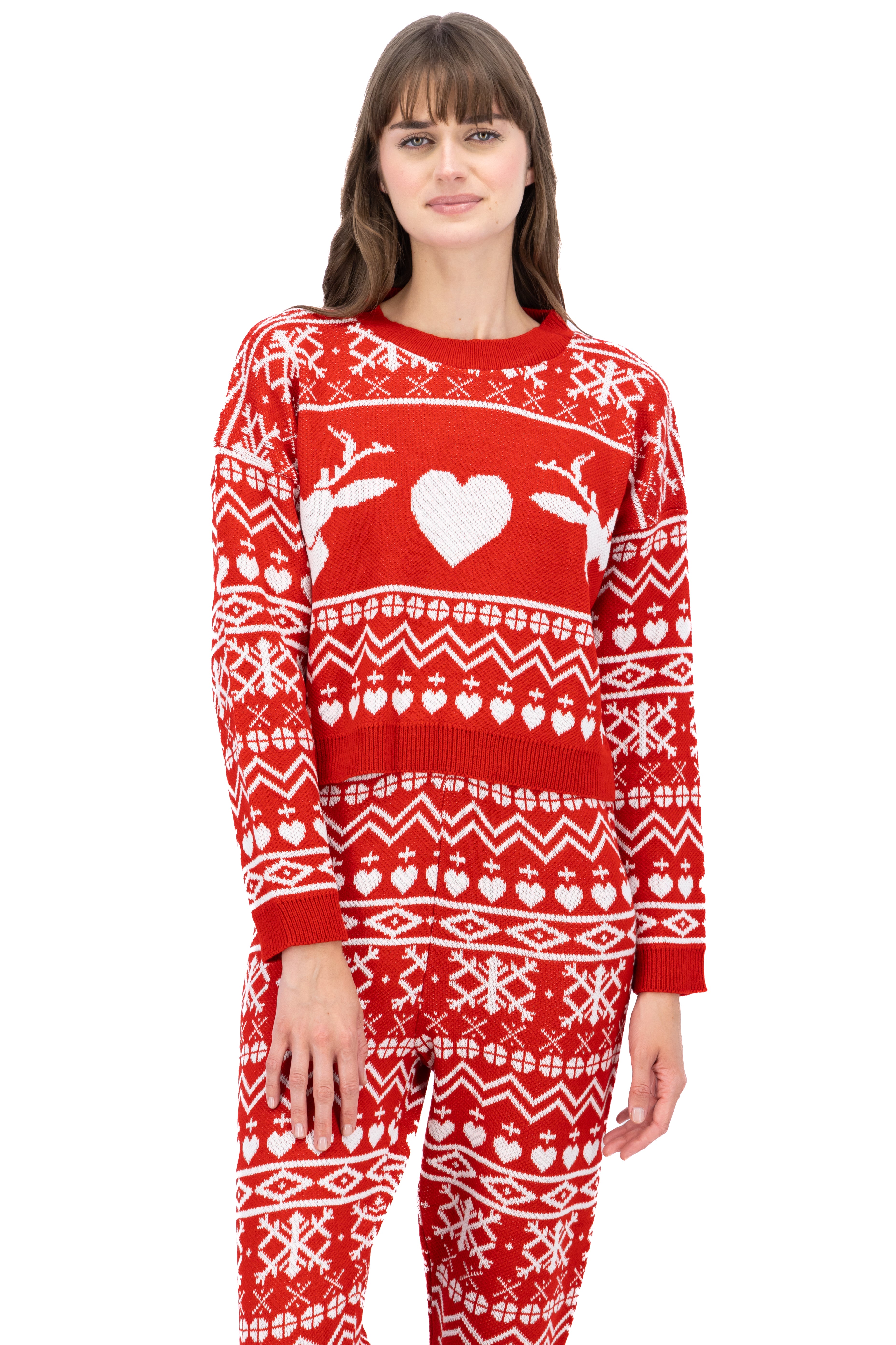 Suéter Navideño Corazón Renos ROJO COMBO