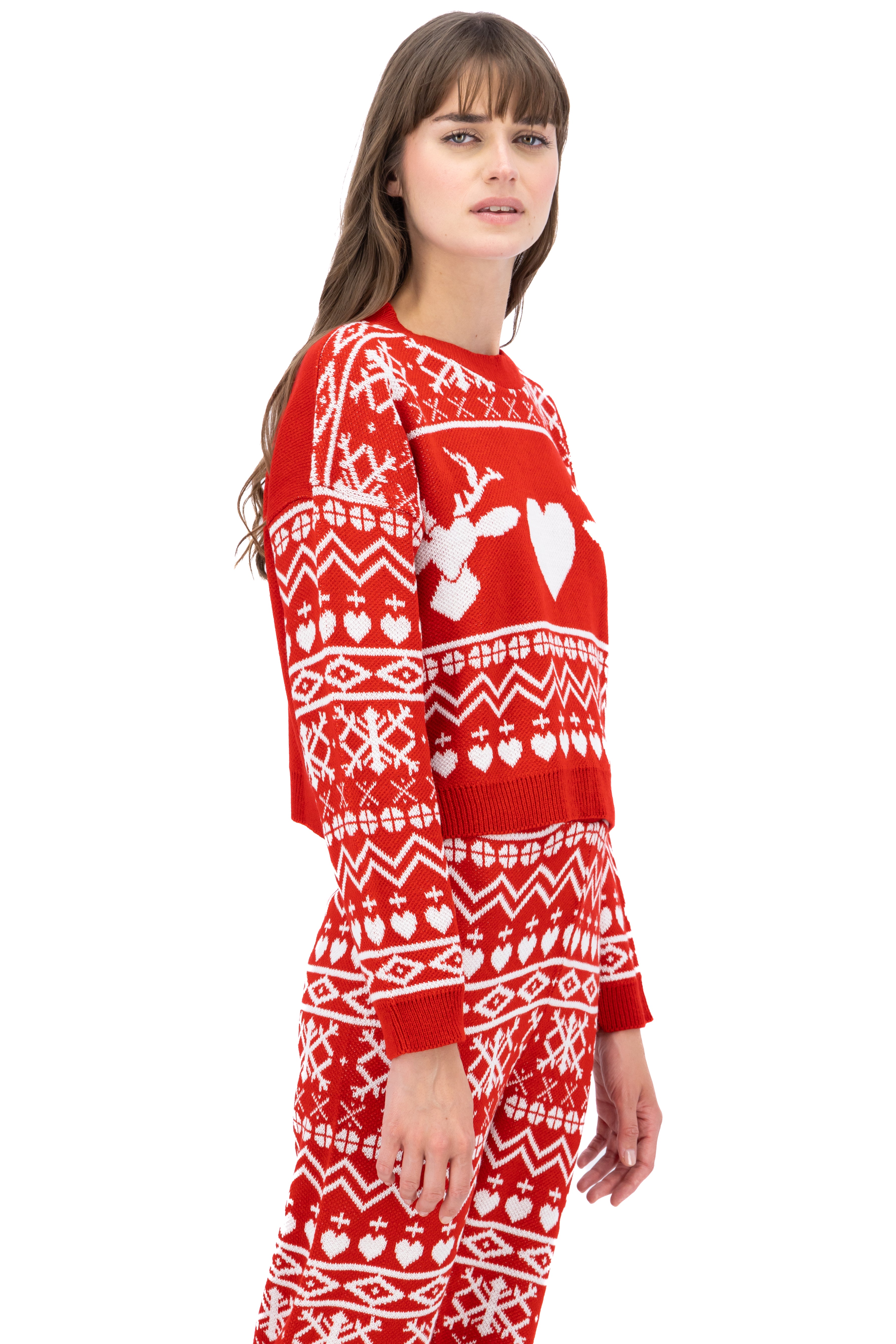 Suéter Navideño Corazón Renos ROJO COMBO