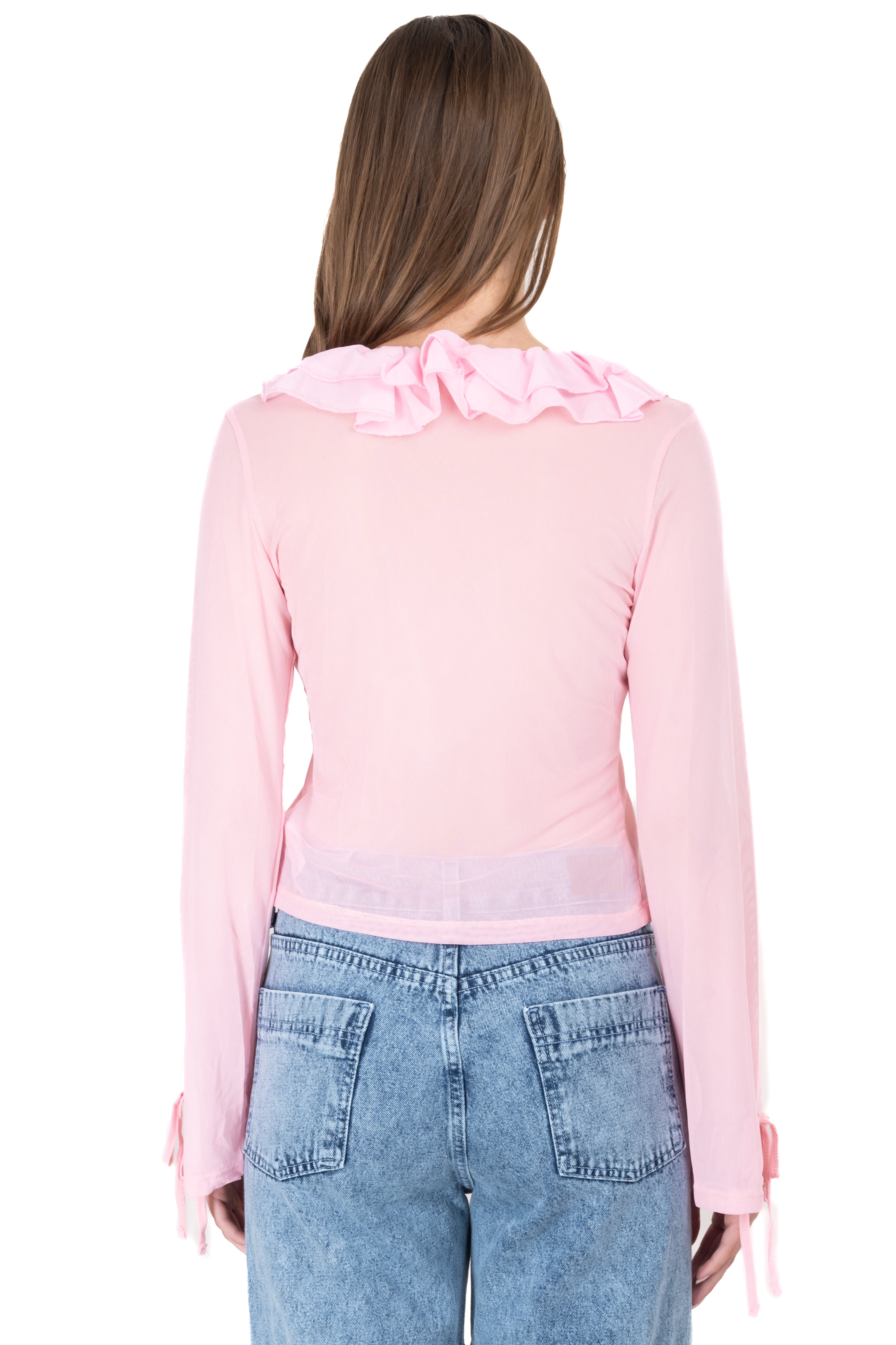Blusa manga larga mesh olanes ROSA
