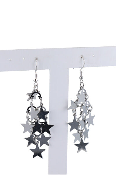 Aretes estrellas colgantes PLATA