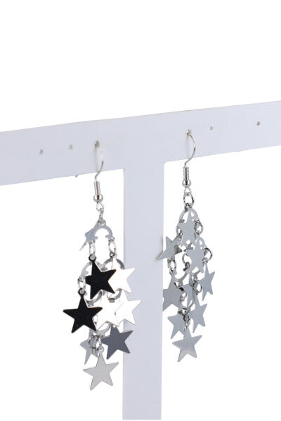 Aretes estrellas colgantes PLATA