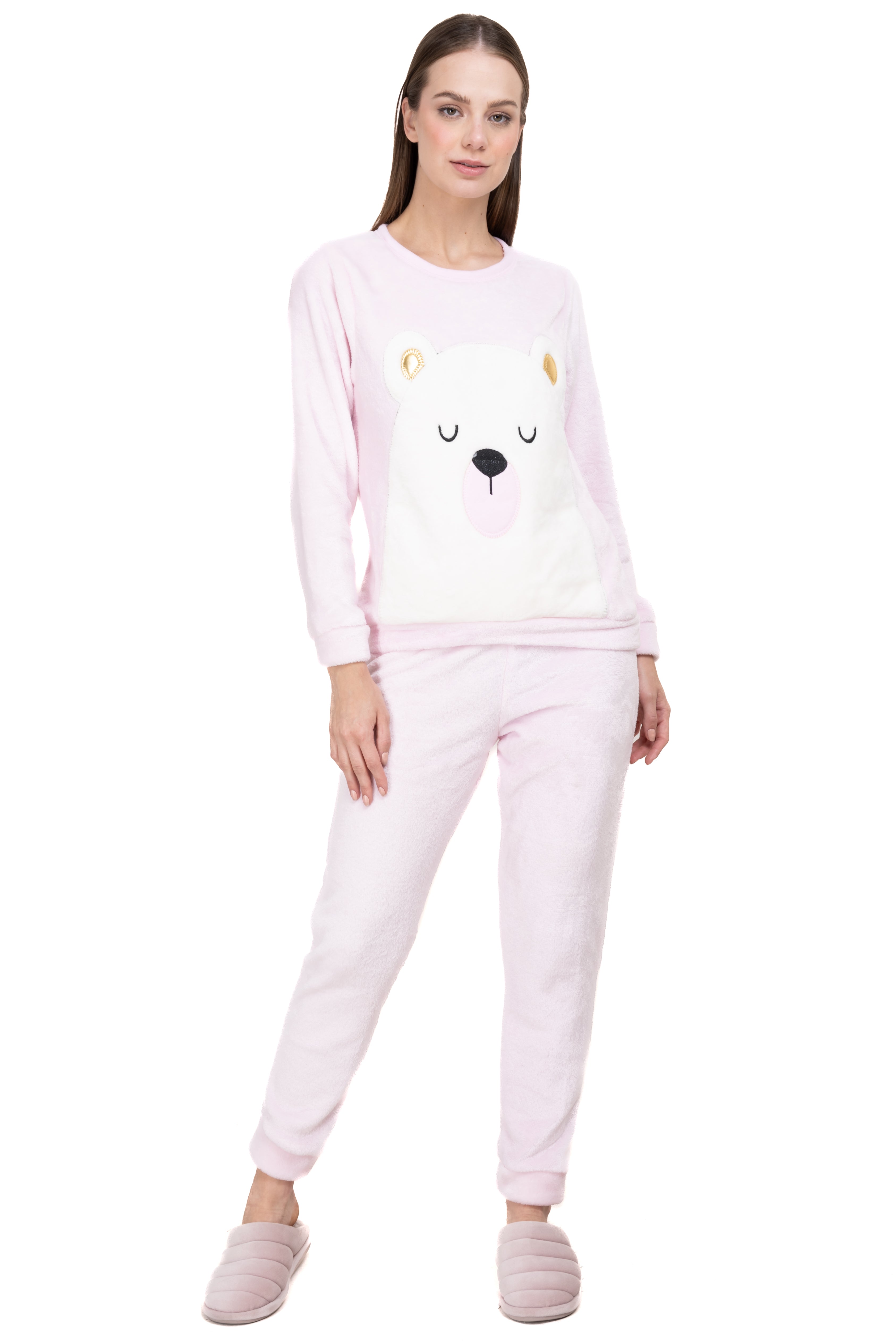 Pijama animalitos fluffy ROSA