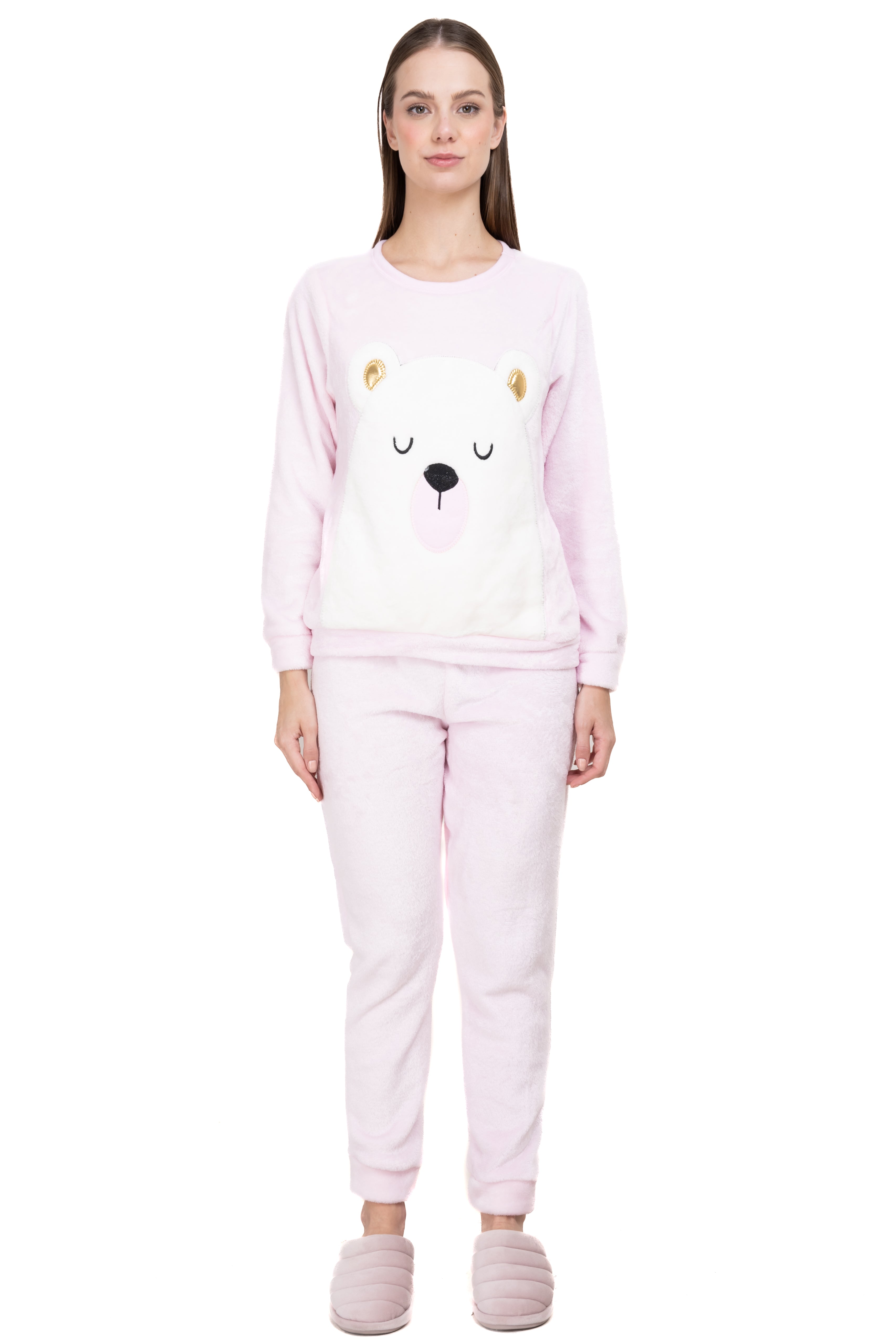 Pijama animalitos fluffy ROSA